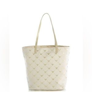 NWT Shiraleah Chicago, Gold Bee canvas tote bag with matching pouch